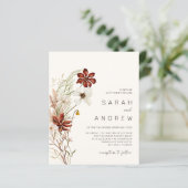 バジェットお洒落ドライワイルドフラワーの結婚式の招待 (スタンド正面)