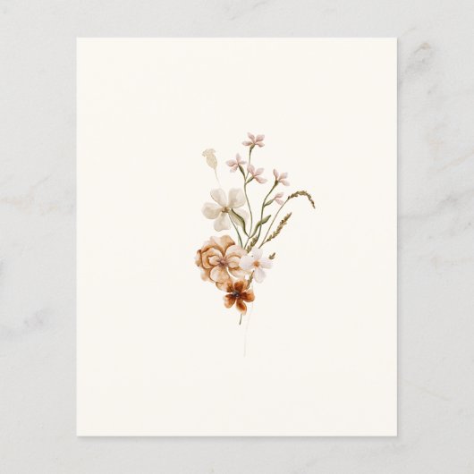 バジェットお洒落ドライワイルドフラワーの結婚式の招待 (裏面)