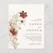 バジェットお洒落ドライワイルドフラワーの結婚式の招待 (正面)