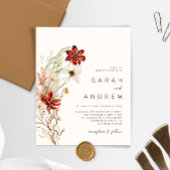 バジェットお洒落ドライワイルドフラワーの結婚式の招待