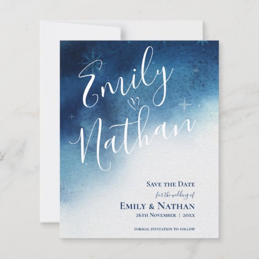 バジェットお洒落ブルーホワイトスノーフレーク結婚ズ (正面)