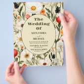 バジェットお洒落ワイルドフラワー結婚牧草地 チラシ (手)