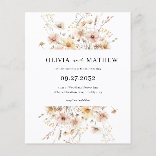 バジェットお洒落素朴メドウワイルドフラワー結婚ズ (正面)