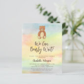 バジェットかわいいクマ赤ちゃんシャワー招待状 (スタンド正面)