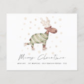 バジェットかわいいスケートで滑るトナカイのメリークリスマス (正面)