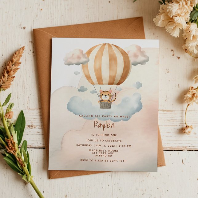 バジェットかわいいタイガー熱気球1st誕生日 (クリエイターアップロード済み)