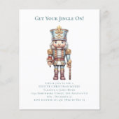 バジェットかわいいナツクラッカークリスマスパーティー招待状 (正面)