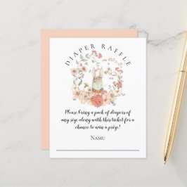 バジェットかわいいバニーおむつラッフルガールベビーシャワー