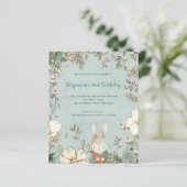 バジェットかわいいバニーの葉2ndバースデーボーイ招待状 (スタンド正面)