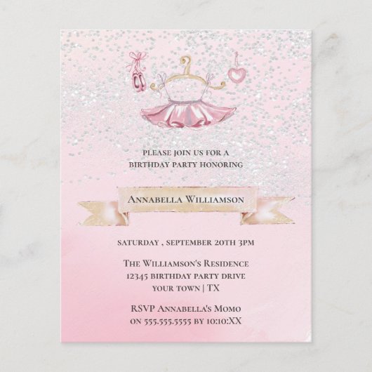 バジェットかわいいバレエシューズ&ツゥー誕生日パーティー (正面)