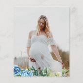 バジェットかわいいベアーブルーボーイベビーシャワー招待状 (裏面)