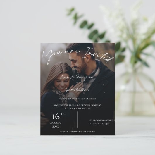 バジェットかわいいモノグラム文字オーバーレイ2写真結婚ズ (スタンド正面)