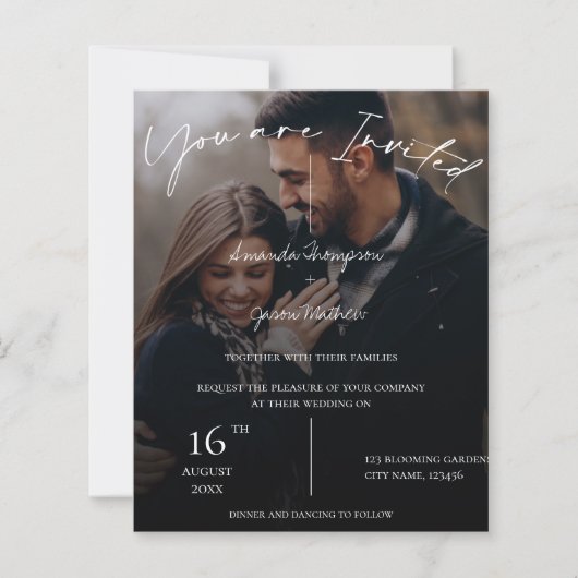 バジェットかわいいモノグラム文字オーバーレイ2写真結婚ズ (正面)