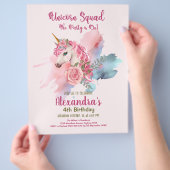 バジェットかわいいユニコーンレインボーバースデーパーティー チラシ (手)