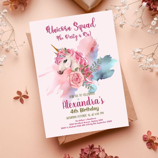 バジェットかわいいユニコーンレインボーバースデーパーティー チラシ