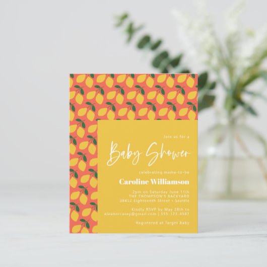 バジェットかわいいヴィンテージレモンオレンジ色の赤ちゃんシャワー (スタンド正面)