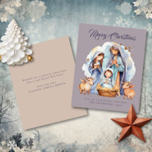 バジェットかわいい出生メリークリスマスカード