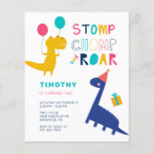 バジェットかわいい恐竜誕生日カラフルパーティー少年 (正面)