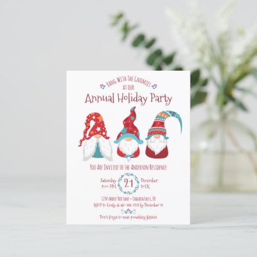 バジェットかわいい格言クリスマスホリデーパーティー招待状 (スタンド正面)