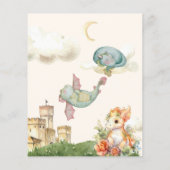 バジェットかわいい水の色ドラゴンベビー1st誕生日 チラシ (裏面)