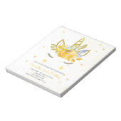 バジェットかわいい水色ユニコーンイエロー招待状 ノートパッド (回転)