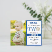 バジェットかわいい野球フォトボーイ2nd誕生日招待状 (スタンド正面)