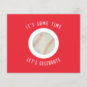 バジェットかわいい野球フォト誕生日招待状 (裏面)