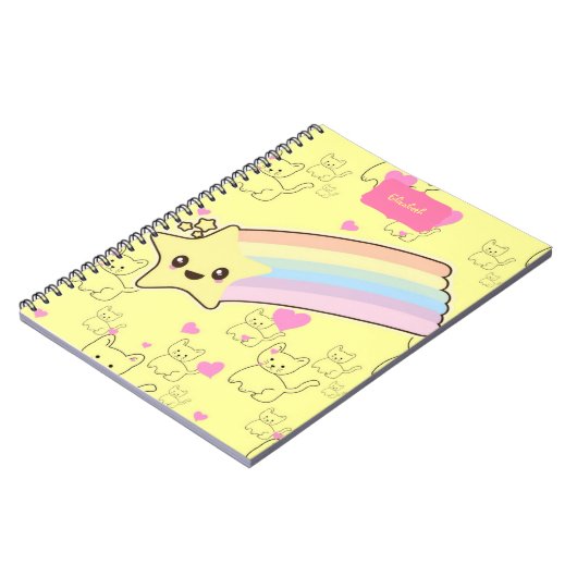 バジェットかわいらしかわいいかわいい女子の名前イエロー ノートブック (左側)