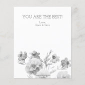 バジェットかわいらしウォーターカラー花模様マザーズDay Card (裏面)