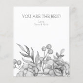 バジェットかわいらしウォーターカラー花模様マザーズDay Card (裏面)