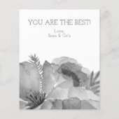 バジェットかわいらしウォーターカラー花模様マザーズDay Card (裏面)