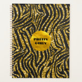 バジェットかわいらしガーリー金ゴールドグリッターフォイルGlam プランナー手帳 (正面)