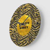 バジェットかわいらしガーリー金ゴールドグリッターフォイルGlam ラージ壁時計 (傾斜)