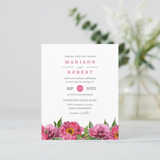 バジェットかわいらしピンクマゼンタピオニーフローラ結婚ズ (スタンド正面)