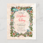 バジェットかわいらしヴィンテージピンクフローラブルーバ結婚ードズ (正面)