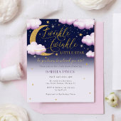 バジェットきらびやかな小さな星ピンクの女の子ベビーシャワー チラシ