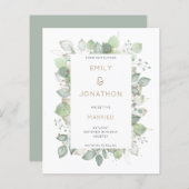 バジェットの葉フレームセージ結婚式の日付を保存 (正面/裏面)