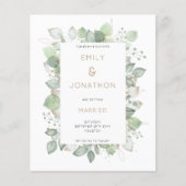 バジェットの葉フレームセージ結婚式の日付を保存 (正面)