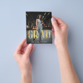 バジェットはっきりしたゴールドフォイルGRAD写真発表Fly チラシ (手)