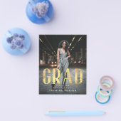 バジェットはっきりしたゴールドフォイルGRAD写真発表Fly チラシ (シングル)