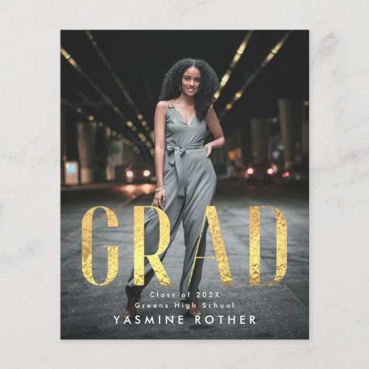 バジェットはっきりしたゴールドフォイルGRAD写真発表Fly チラシ (正面)