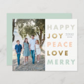 バジェットはっきりしたタイプフォトクリスマスホリデーカード (正面/裏面)