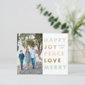 バジェットはっきりしたタイプフォトクリスマスホリデーカード (スタンド正面)