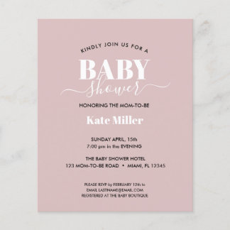 バジェットはっきりしたダスティピンク白と黒の赤ちゃんシャワー