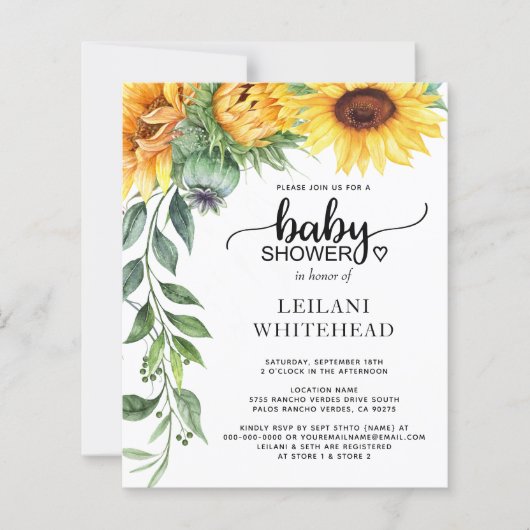 バジェットひまわり水の色ベビーシャワー (正面)