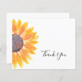 バジェットひまわり水彩サンキューカード (正面/裏面)