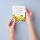 バジェットひまわり | Bohoフローラベビーシャワー チラシ (手)