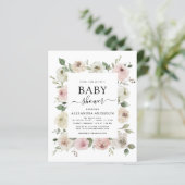 バジェットほこりっぽいバラピンクベビーシャワー招待状 (スタンド正面)