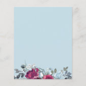 バジェットほこりっぽいブルーブルゴーニュのシック結婚式招待状 (裏面)