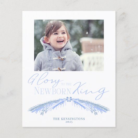 バジェットほこりっぽい青いクリスマスパインの休日の写真 (正面)